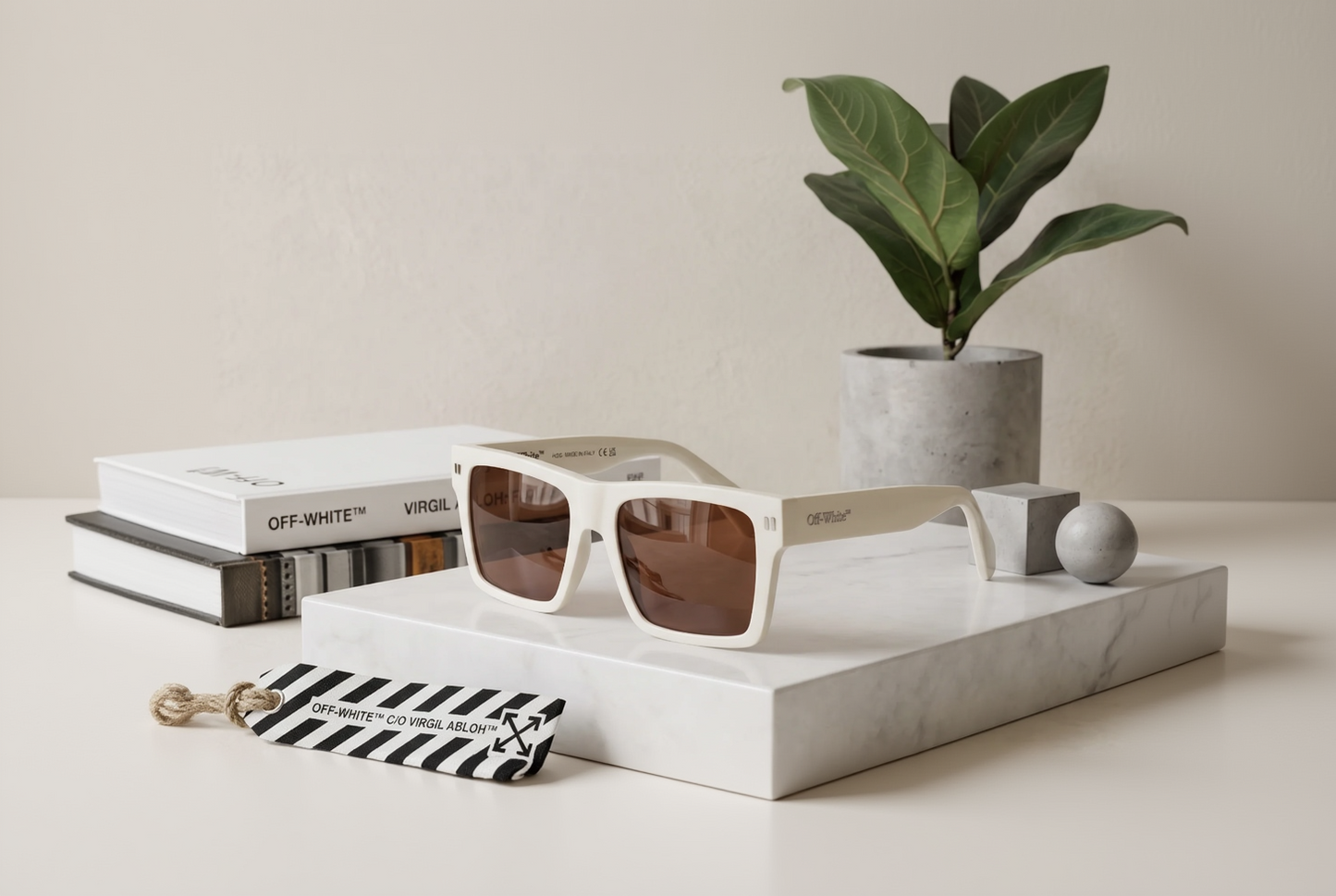 Off-White Soda OERI109 0107 55 Beyaz &amp; Kahve Güneş Gözlüğü
